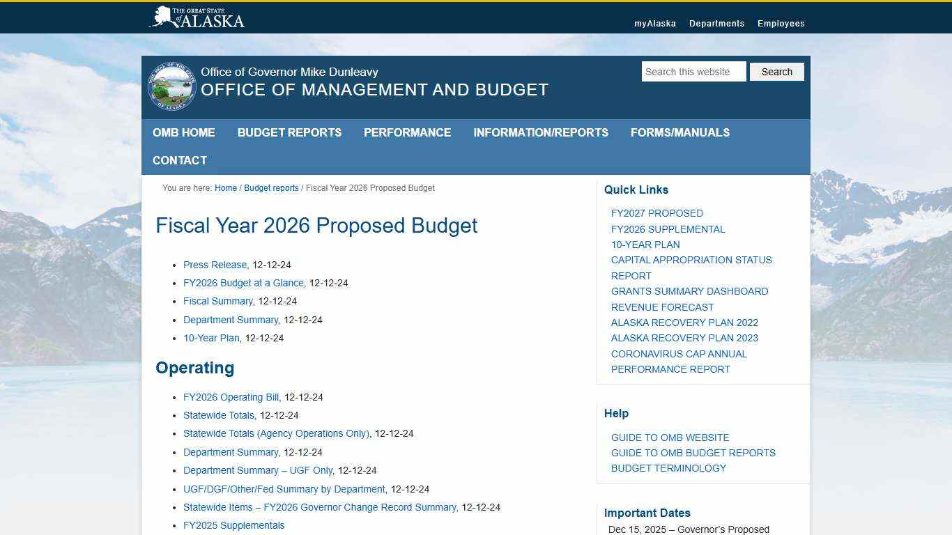 Fiscal Year 2026 Proposed Budget – Office of Management and Budget